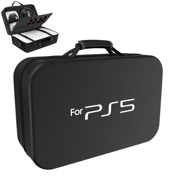 Borsa da trasporto per console Playstation 5, controller DualSense, cavi e accessori - Nero blu
